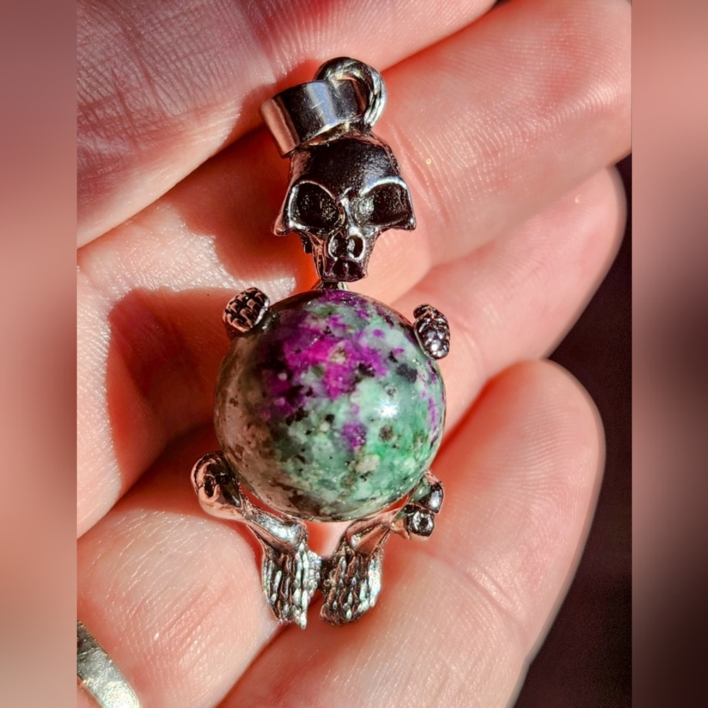 Skeleton Crystal Sphere Pendant - Picture 10 of 11